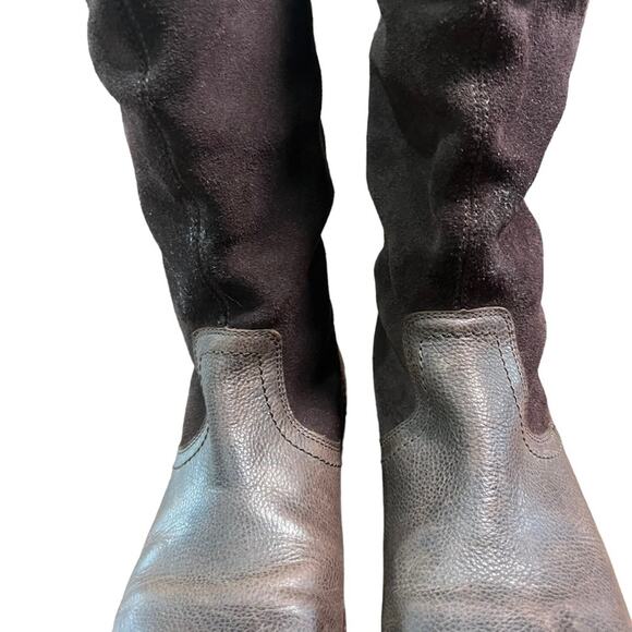 OluKai Womens 7.5 Tall Suede Insulated Brown Winter Boots - Picture 2 of 10